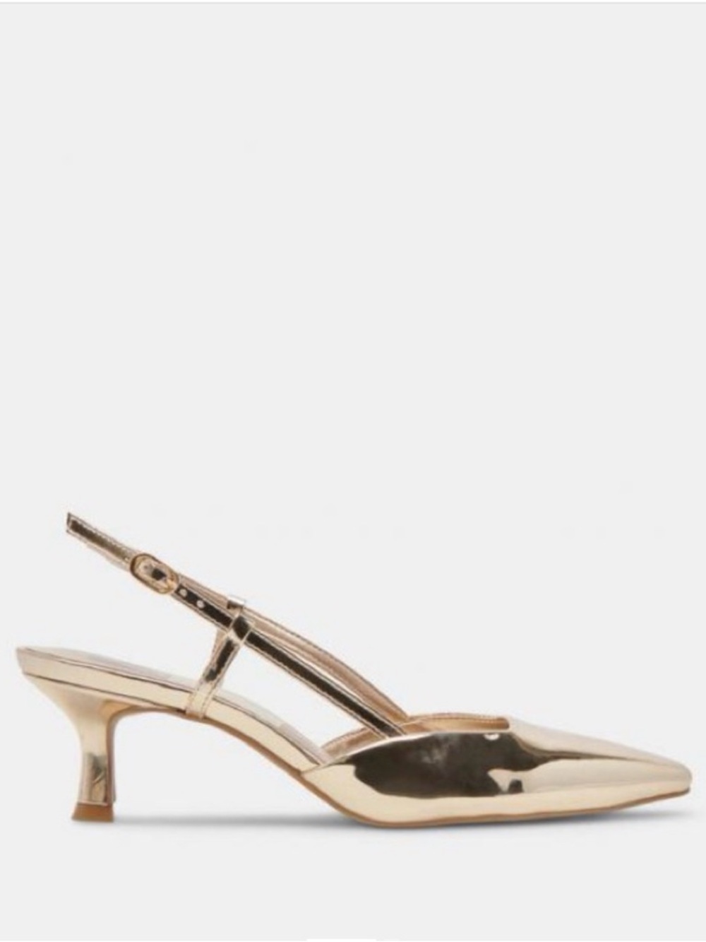 Dolce Vita Gold Pointed Slingback Kitten Heel Women’s Shoe
